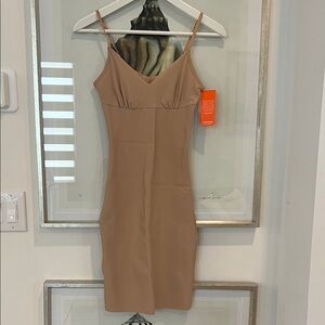 Commando Beige Spaghetti Strap Mini Dress